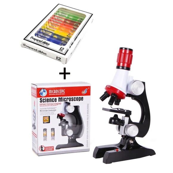 Little World Science Microscope with 100X 400X and 1200X 12 Prepared Slides - Picture 2 of 4